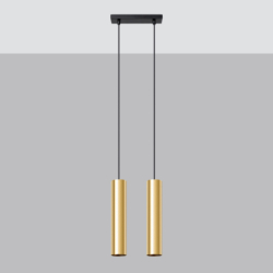 Lampa Wisząca LAGOS 2 złoty połysk SOLLUX SL.1241
