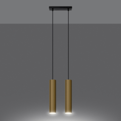 Lampa Wisząca LAGOS 2 złoty połysk SOLLUX SL.1241