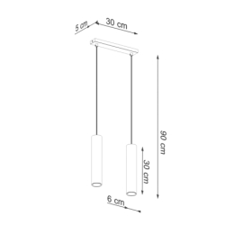 Lampa Wisząca LAGOS 2 złoty połysk SOLLUX SL.1241