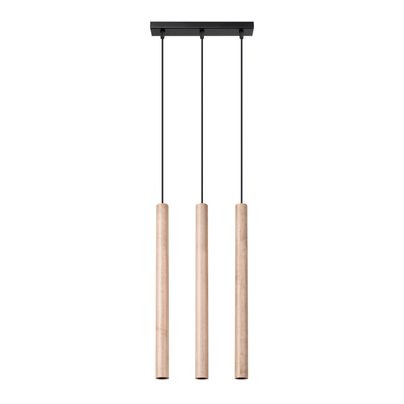 Lampa wisząca PASTELO 3L drewno SOLLUX SL.1267