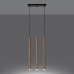 Lampa wisząca PASTELO 3L drewno SOLLUX SL.1267