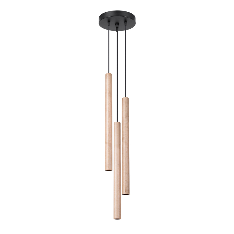 Lampa wisząca PASTELO 3P drewno SOLLUX SL.1268