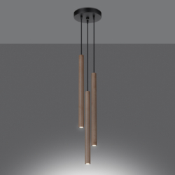 Lampa wisząca PASTELO 3P drewno SOLLUX SL.1268