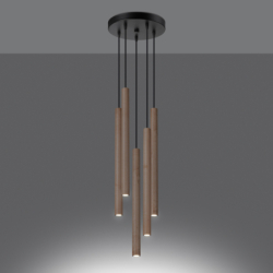Lampa wisząca PASTELO 5P drewno SOLLUX SL.1270