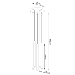 Lampa wisząca PASTELO 5P drewno SOLLUX SL.1270