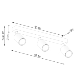 Plafon VERDO 3L biały SOLLUX SL.1288