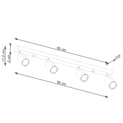 Plafon VERDO 4 czarny SOLLUX SL.1294