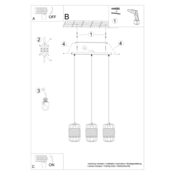 Lampa wisząca GIZUR 3L SOLLUX SL.1301