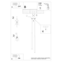 Lampa wisząca PASTELO 2 czarna SOLLUX SL.1304