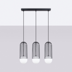Lampa wisząca BRINA 3L czarna SOLLUX SL.1334