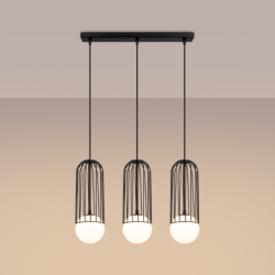 Lampa wisząca BRINA 3L czarna SOLLUX SL.1334