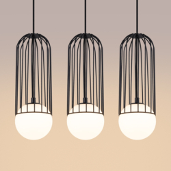 Lampa wisząca BRINA 3L czarna SOLLUX SL.1334