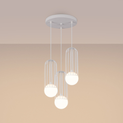 Lampa wisząca BRINA 3P biała SOLLUX SL.1335