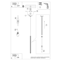 Lampa wisząca ARCHE 1 czarna SOLLUX SL.1338