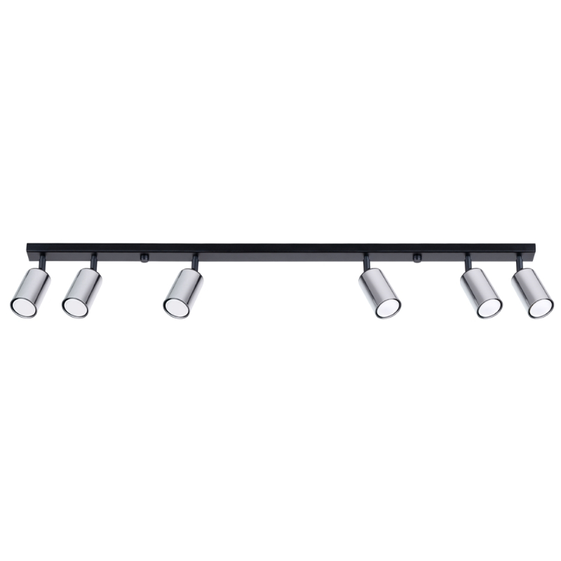 Plafon WINX 6L czarny/chrom SOLLUX SL.1372