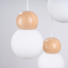 Lampa wisząca PEKKA 3P biała/naturalne drewno SOLLUX SL.1391