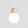 Lampa wisząca PEKKA 3P biała/naturalne drewno SOLLUX SL.1391