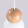 Lampa wisząca PEKKA 3P biała/naturalne drewno SOLLUX SL.1391