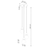 Lampa wisząca PEKKA 3P biała/naturalne drewno SOLLUX SL.1391