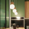Lampa wisząca PEKKA 3P biała/naturalne drewno SOLLUX SL.1391