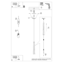 Lampa wisząca PRYSM 1 biała SOLLUX SL.1397