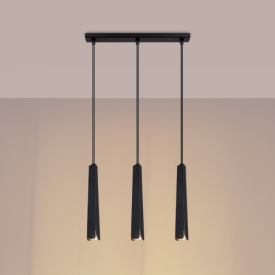 Lampa wisząca PRYSM 3L czarna SOLLUX SL.1402