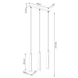 Lampa wisząca PRYSM 3L czarna SOLLUX SL.1402