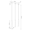 Lampa wisząca PRYSM 3L czarna SOLLUX SL.1402