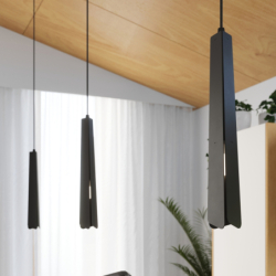 Lampa wisząca PRYSM 3L czarna SOLLUX SL.1402