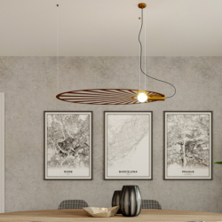 Lampa wisząca LEHDET złota THORO TH.001ZL