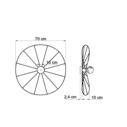 Kinkiet / Plafon ESKOLA 70 czarny THORO TH.013CZ