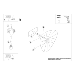 Kinkiet / Plafon ESKOLA 70 czarny THORO TH.013CZ