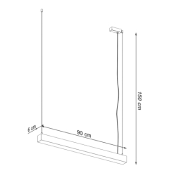 Lampa wisząca PINNE 90 czarna 4000K THORO TH.051