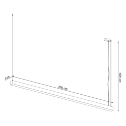Lampa wisząca PINNE 200 czarna 3000K THORO TH.229