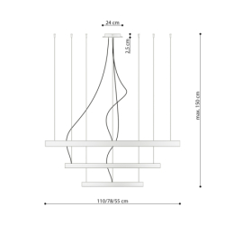 Żyrandol RIO 3 55/78/110 złoty LED 4000K THORO TH.269