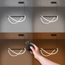 Lampa wisząca GALAKSE 84 czarna LED 2700-6500K THORO TH.279