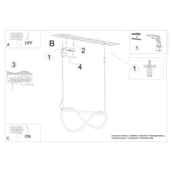 Lampa wisząca GALAKSE 84 czarna LED 2700-6500K THORO TH.279