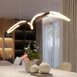 Lampa wisząca GALAKSE 84 czarna LED 2700-6500K THORO TH.279