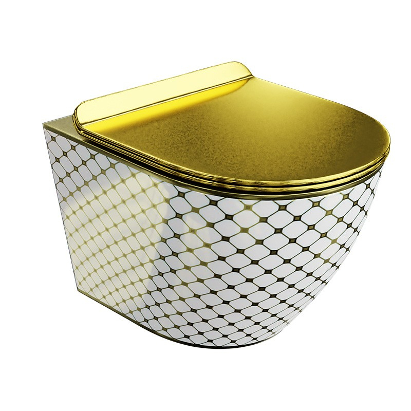 Miska wisząca WC Sofi Slim Checked Gold LAVITA (LAV.1985)