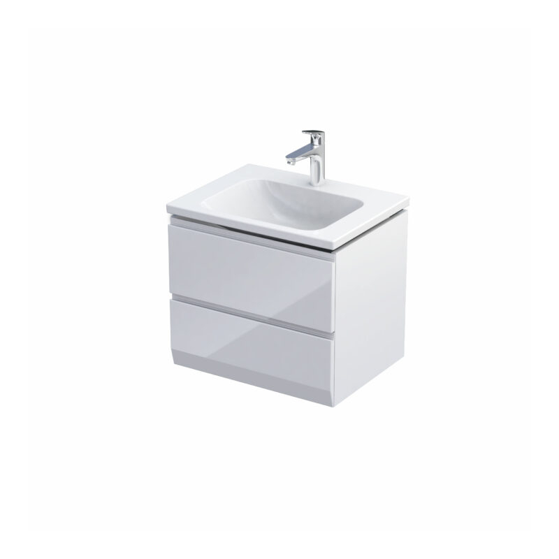 Szafka podumywalkowa 60 cm, dwie szuflady BRYLANT UNI biały połysk ORISTO OR36-SD2S-60-1-V3