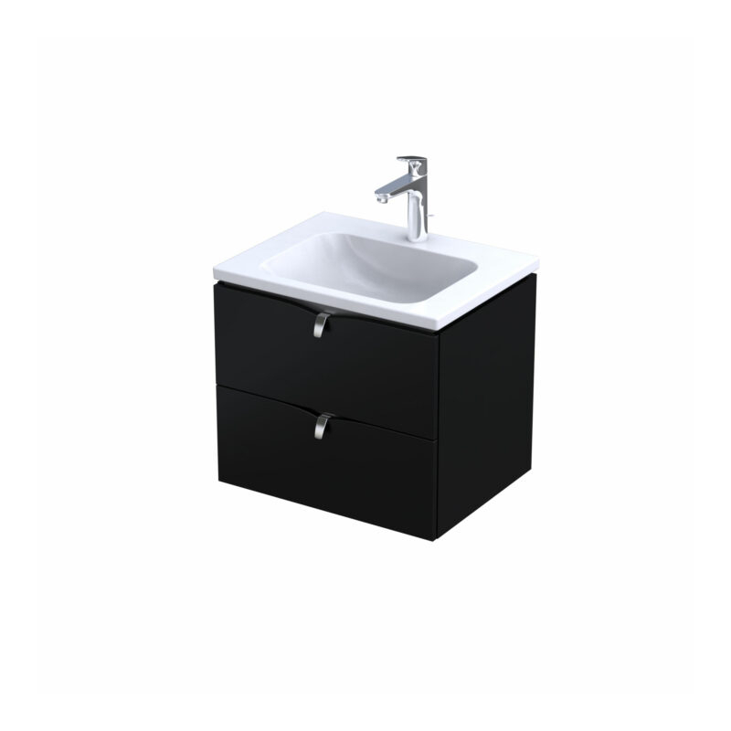 Szafka podumywalkowa 60 cm, dwie szuflady SIENA czarny mat ORISTO OR45-SD2S-60-8
