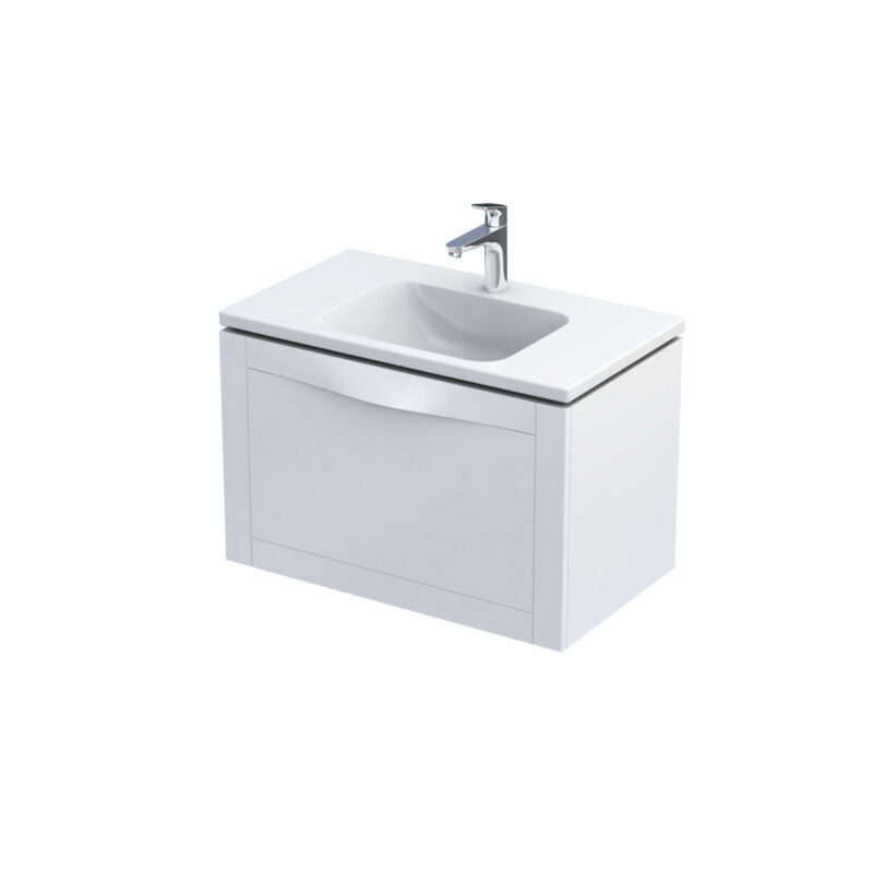Szafka podumywalkowa 80 cm, jedna szuflada SKAGEN biały mat, z dodatkową szufladą wewn ORISTO OR49-SD1S-80-2