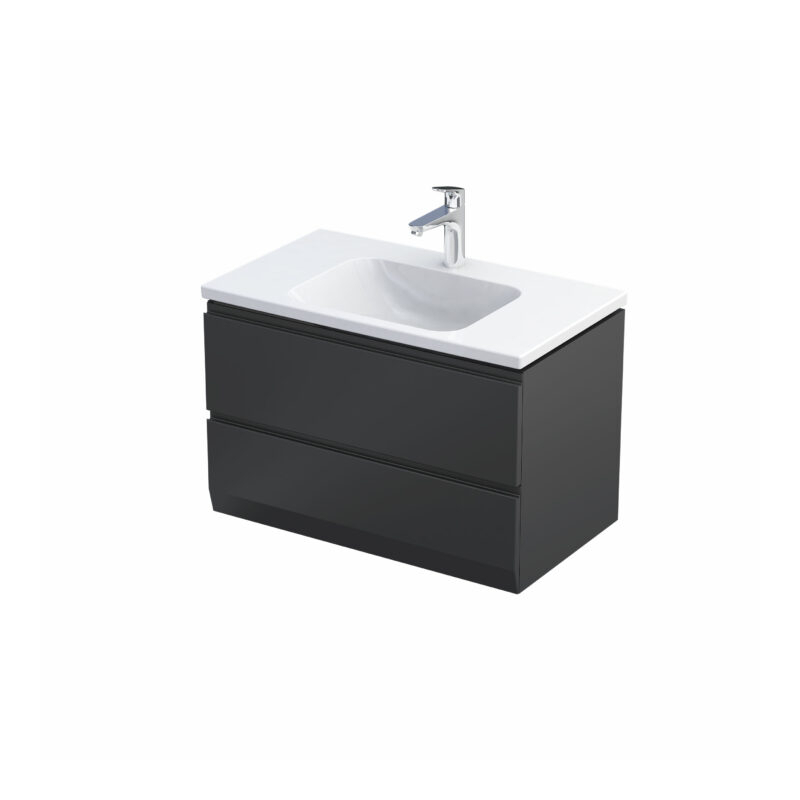 Szafka podumywalkowa 80 cm, dwie szuflady BRYLANT UNI czarny mat ORISTO OR36-SD2S-80-8-V3