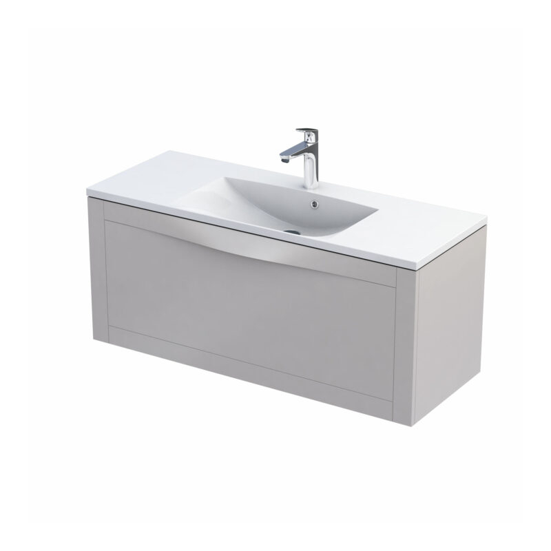Szafka podumywalkowa 120 cm, jedna szuflada SKAGEN piaskowy mat, z dodatkową szufladą wewn ORISTO OR49-SD1S-120-10