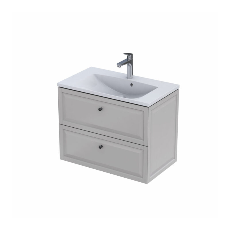 Szafka podumywalkowa 80 cm, dwie szuflady MONTEBIANCO piaskowy mat ORISTO OR47-SD2S-80-10