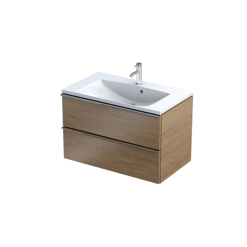Szafka podumywalkowa 80 cm, dwie szuflady ETNA dąb kamienny, bez uchwytów ORISTO OR52-SD2S-80-78