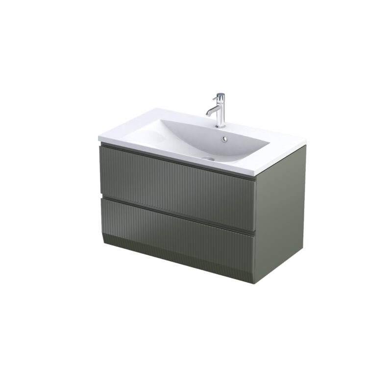 Szafka podumywalkowa 80 cm, dwie szuflady BRYLANT UNI oliwkowy mat (ryflowany) ORISTO OR36-SD2S-80-17R