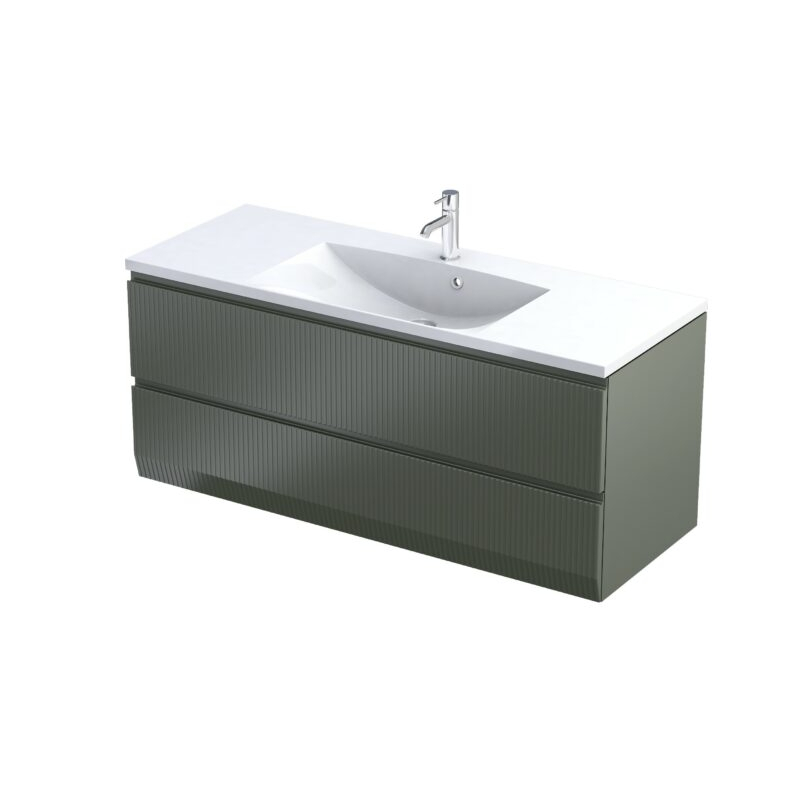 Szafka podumywalkowa 120 cm, dwie szuflady BRYLANT UNI oliwkowy mat (ryflowany) ORISTO OR36-SD2S-120-17R