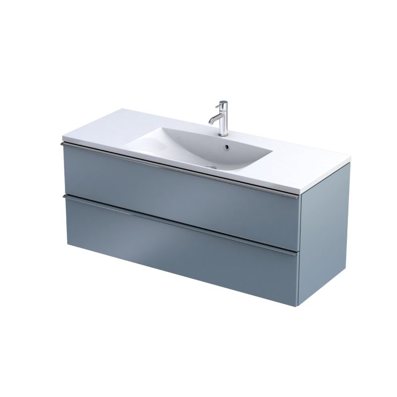 Szafka podumywalkowa 120 cm, dwie szuflady ETNA szaroniebieski mat, bez uchwytów ORISTO OR52-SD2S-120-16