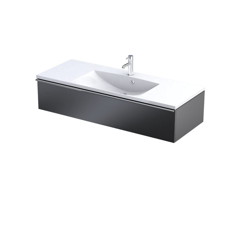 Szafka podumywalkowa 120 cm, jedna szuflada ETNA czarny mat, bez uchwytów ORISTO OR52-SD1S-120-8